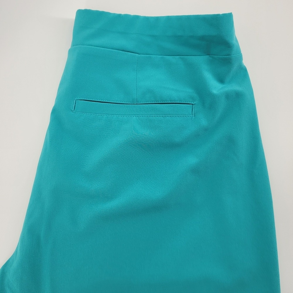 Chicos Teal Stretch Pull On Ankle Pants Size 00 US 2 Zip Pockets Travel
